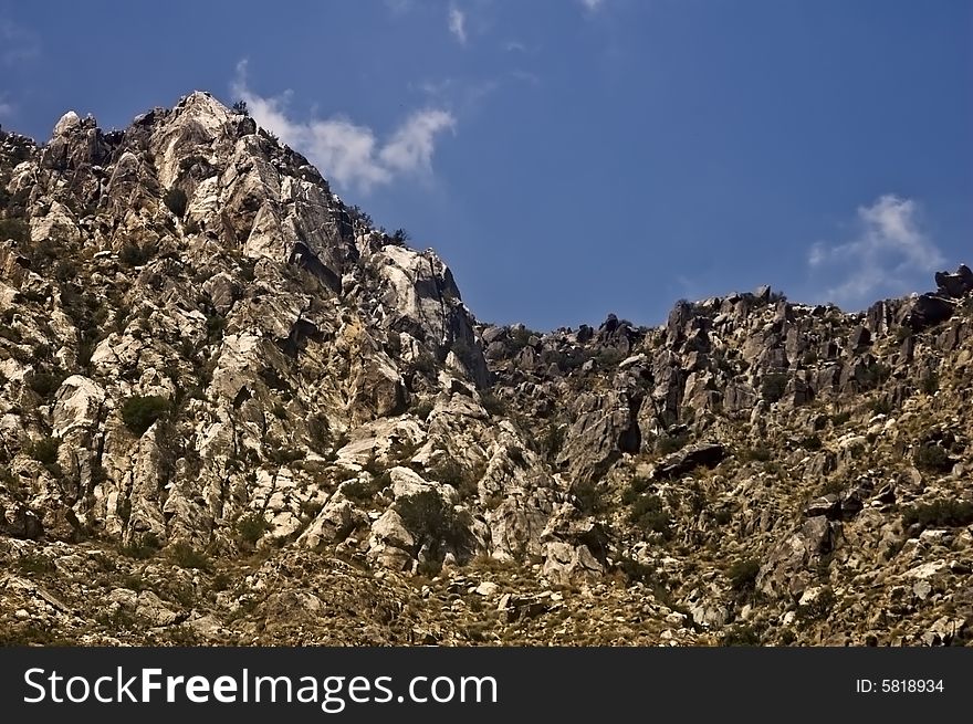 This is a picture of a rocky desert mountain in San Jacinto State Park in California. This is a picture of a rocky desert mountain in San Jacinto State Park in California.