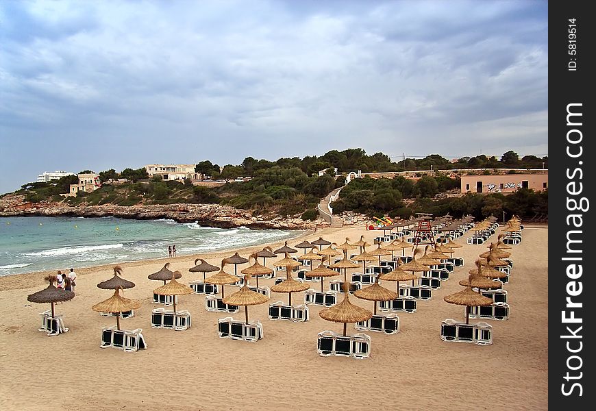 Beach in Majorca (Spain) at morning. Beach in Majorca (Spain) at morning