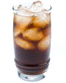 Cold Fizzy Cola With Ice Stock Images
