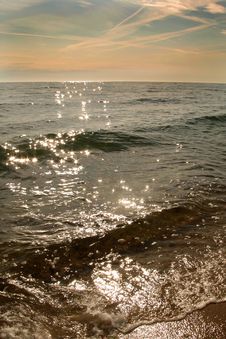 Sunglare In The Waves Stock Images Sunglare In The Waves Stock Images