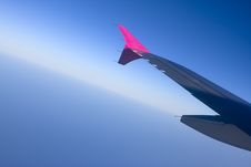 Aircraft Wing On A Blue Sky Royalty Free Stock Image