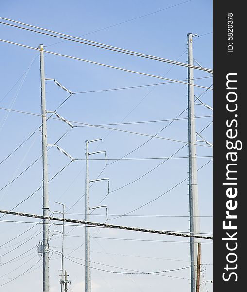 Picture of multiple power lines forming abstract patterns. Picture of multiple power lines forming abstract patterns