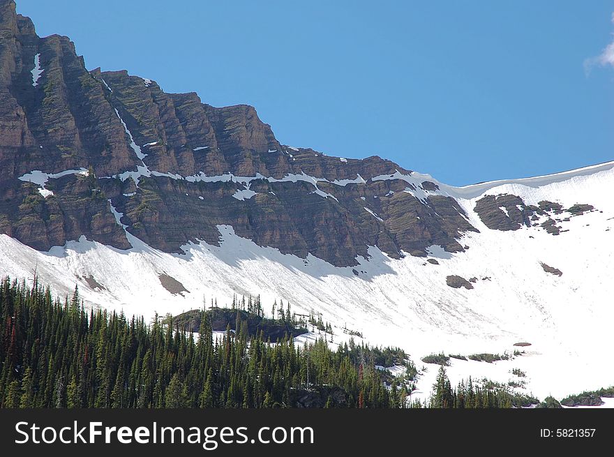 Rocky mountain and hillside forests in glacier national park, montana, united states. Rocky mountain and hillside forests in glacier national park, montana, united states