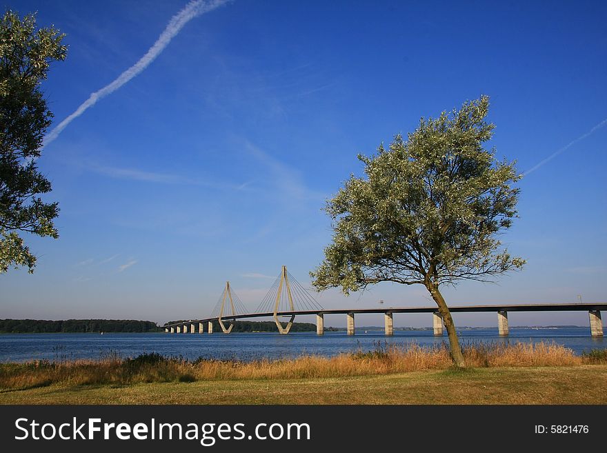 Bridge between rödby and kopenhagen. Bridge between rödby and kopenhagen