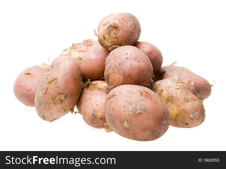 Fresh raw potato on a white background. Fresh raw potato on a white background