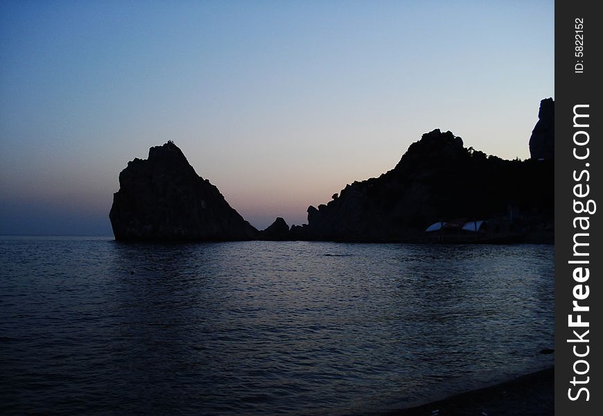 The night Rock in the black sea