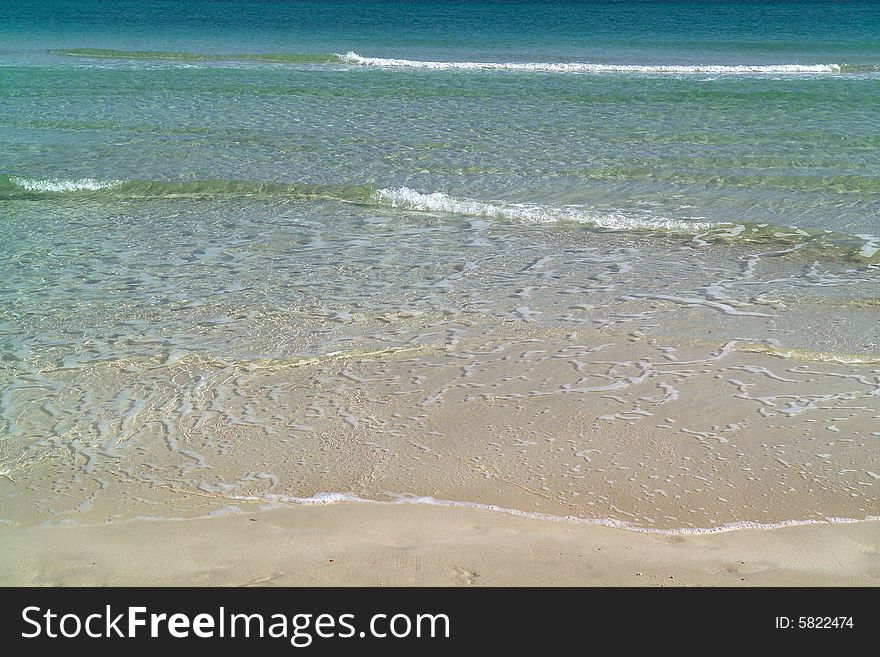 Exotic beach under a blue sky. Exotic beach under a blue sky