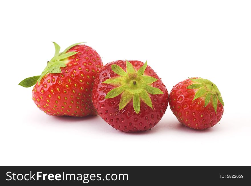 Healthy and ripe group of red strawberries