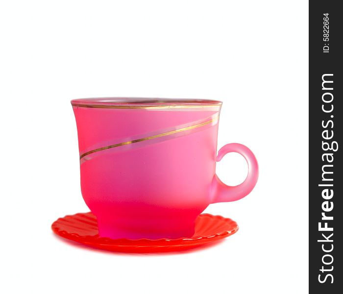 Pink Cup Isolated On White