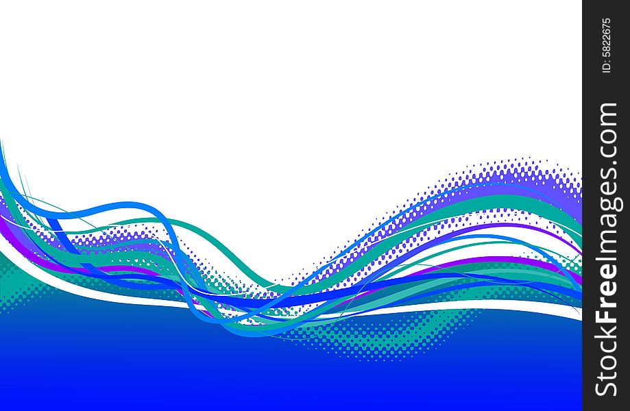 Abstract blue green lines. Vector