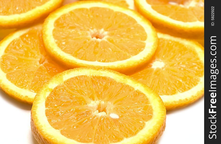 Orange Segments Isolated On White