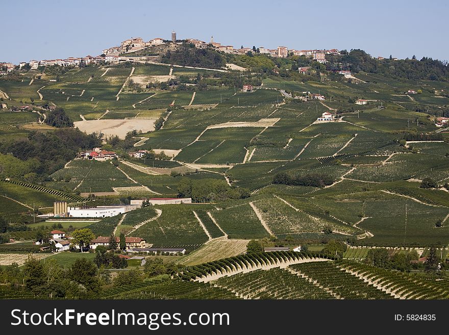 A italian hillside with view of village