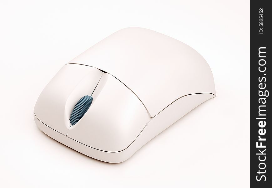 A white mouse device for personal computer. A white mouse device for personal computer.