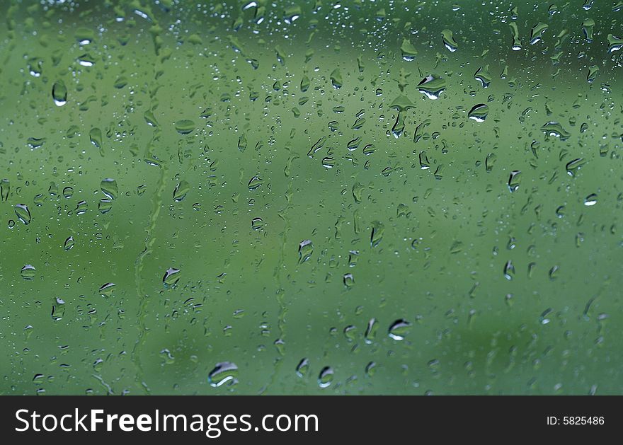 A picture of water drops on window. A picture of water drops on window