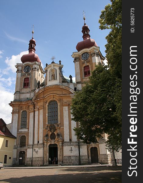 The Basilica of the Visitation of the Virgin Marry in Hejnice - Czech Republic. Barroque church built on old place of pilgrimage in National park JizerskÃ© mountains. The Basilica of the Visitation of the Virgin Marry in Hejnice - Czech Republic. Barroque church built on old place of pilgrimage in National park JizerskÃ© mountains