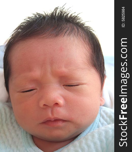 Sleeping Infant, chinese, girl, on a bed