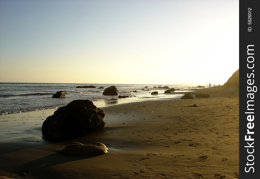 A sunset image taken along the beach at Santa Barbara, California. A sunset image taken along the beach at Santa Barbara, California.