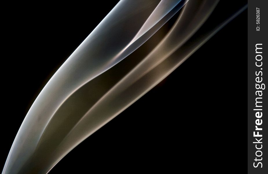 Smoke curves on black background