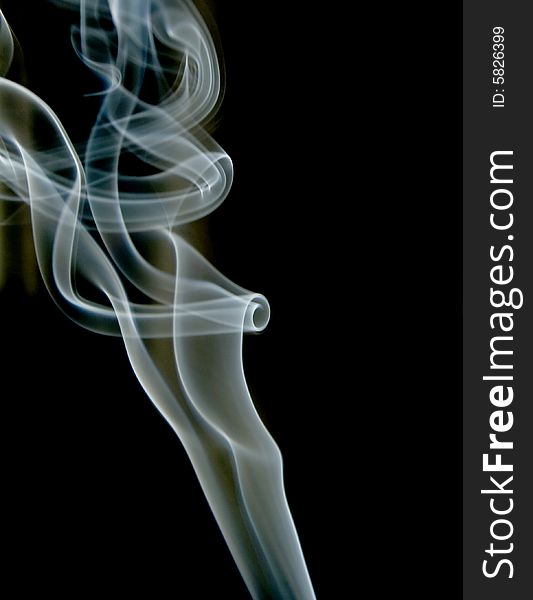 Smoke curves on black background