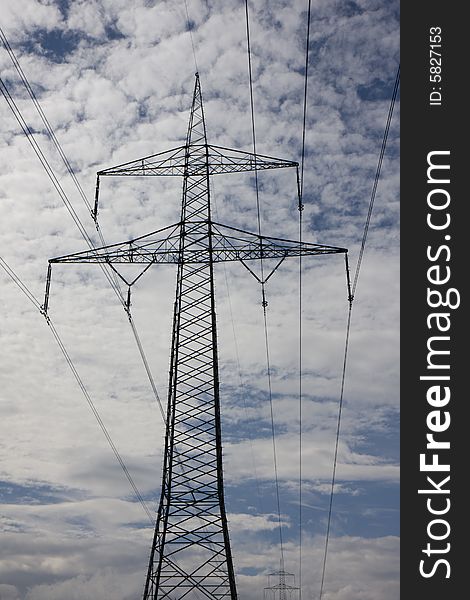 Electricity pylon on a cloudy day