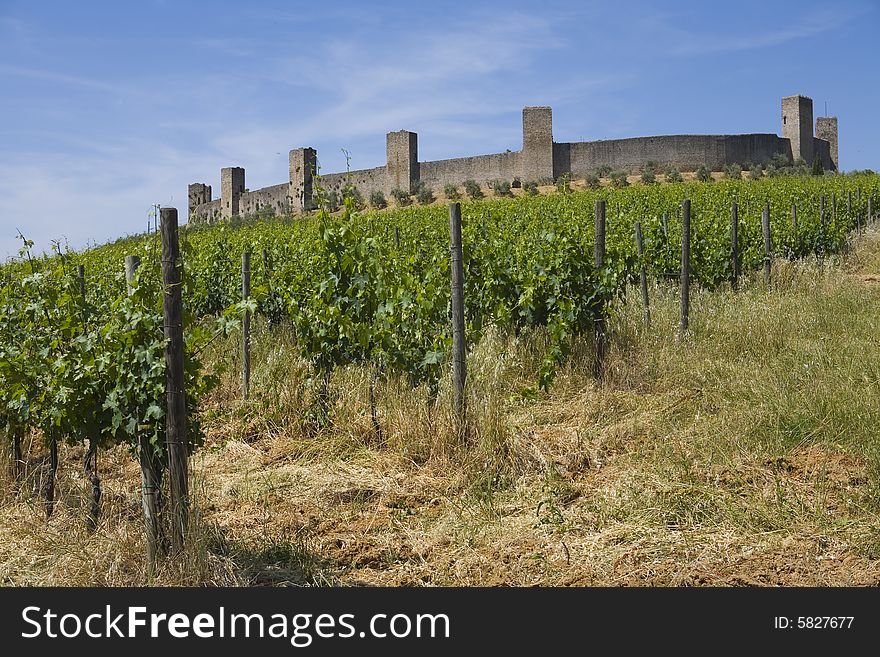 Monteriggioni, a Tuscany medieval town. Monteriggioni, a Tuscany medieval town