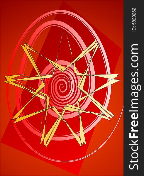This christmas design in red, yellow and white has swirling lines and a modern star in the middle part. This christmas design in red, yellow and white has swirling lines and a modern star in the middle part.
