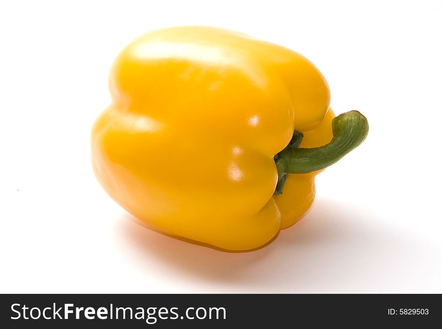 Yellow bell papper isolated on white