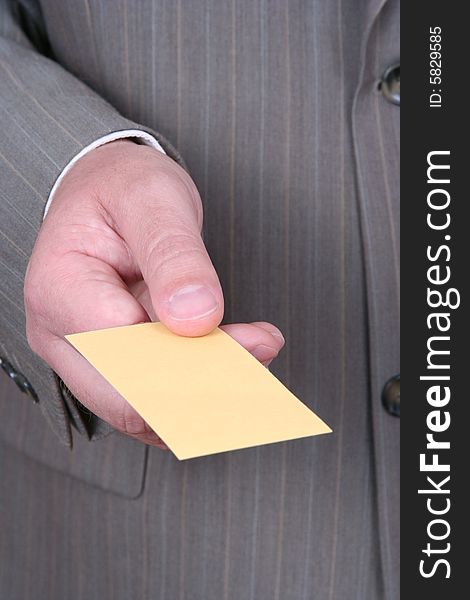 Businessman S Hand With Card