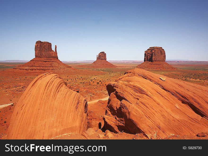 View of Monument Valley panorama. View of Monument Valley panorama