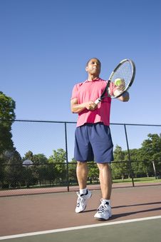 Man On Court Playing Tennis Royalty Free Stock Images Man On Court Playing Tennis Royalty Free Stock Images