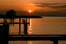 Sunset On St. Claire Lake Royalty Free Stock Image Sunset On St. Claire Lake Royalty Free Stock Image