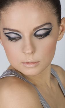 Close-up Portrait Of Beautiful Woman With Professi Stock Photos Close-up Portrait Of Beautiful Woman With Professi Stock Photos