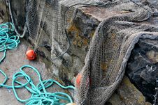 Drying Fishing Nets Stock Images
