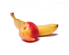 Banana And Peach Royalty Free Stock Images