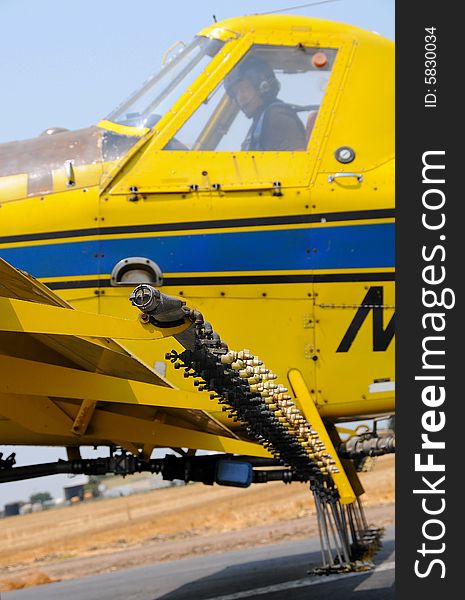 Pilot in Crop Duster Just Before Take-Off