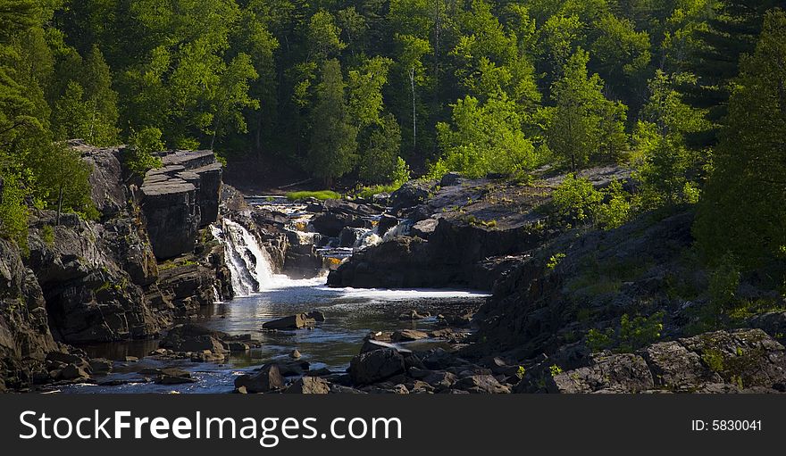 Water Steps into River