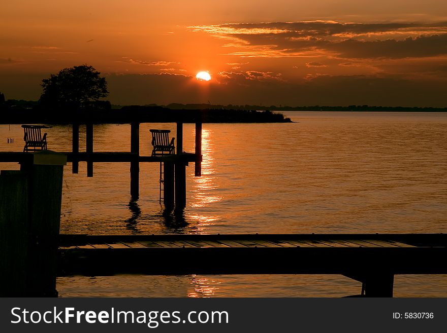 Sunset On St. Claire Lake