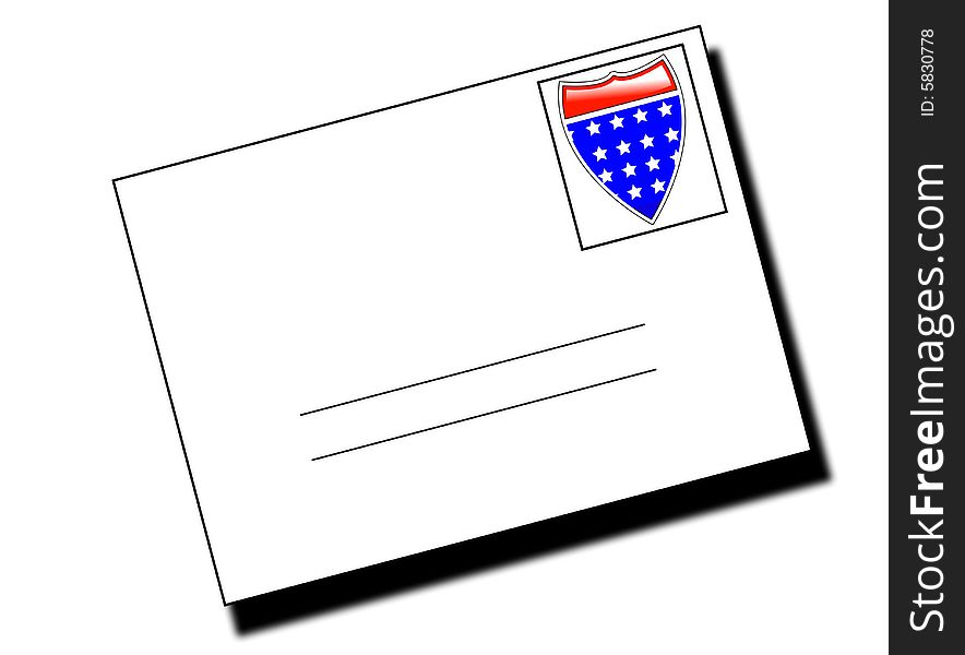 A letter with the flag of the United States of America on it in stamp form.
. A letter with the flag of the United States of America on it in stamp form.