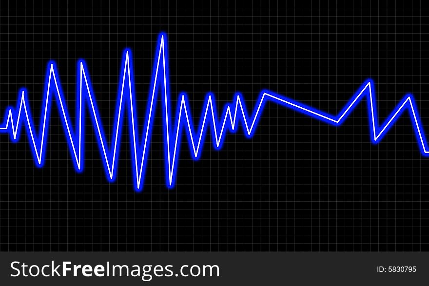 A grid with a waveform in the foreground, it could be used to represent sound waves or heart rate monitors. A grid with a waveform in the foreground, it could be used to represent sound waves or heart rate monitors.