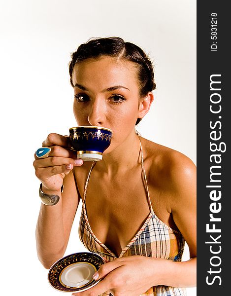 A young female model, photographed in the studio.