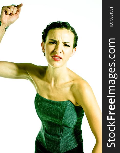 A young female model, photographed in the studio.