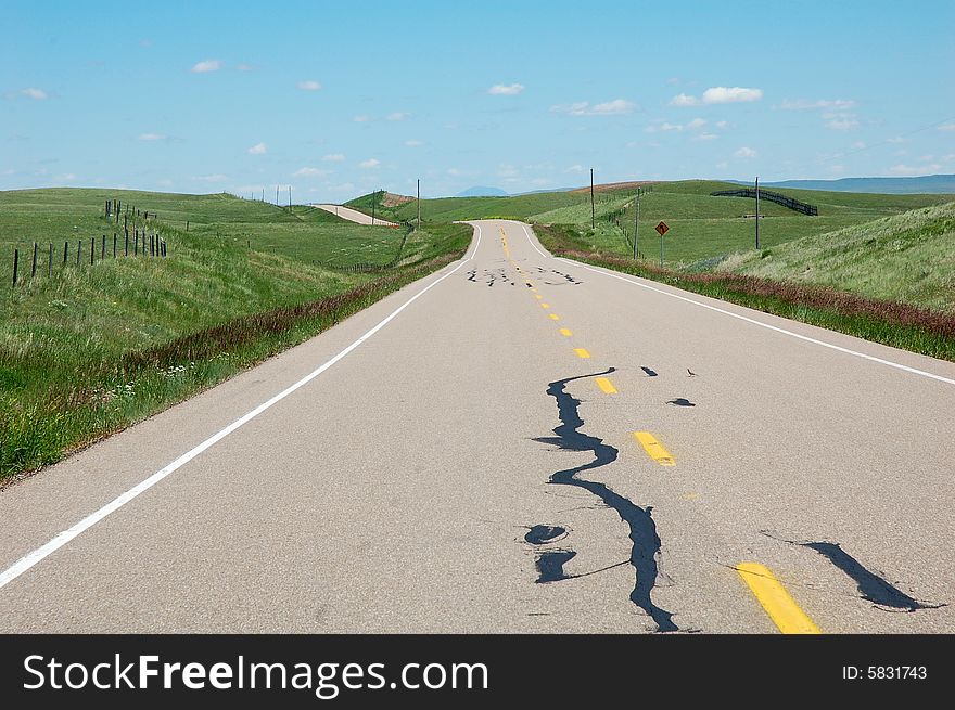 A highway through the great plains, alberta, canada. A highway through the great plains, alberta, canada