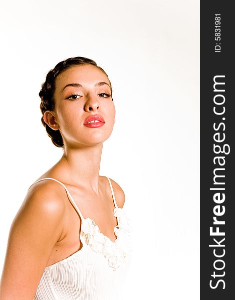 A young female model, photographed in the studio.