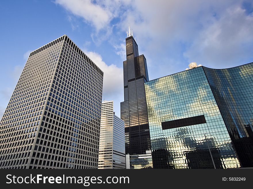 Office buildings in Chicago, IL.