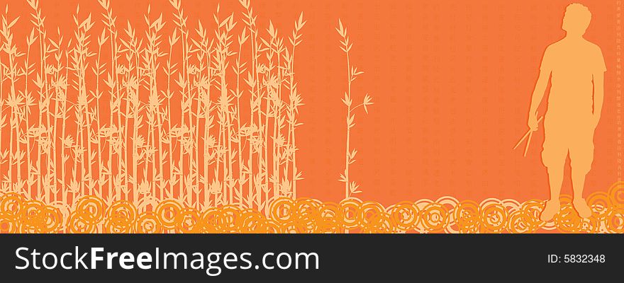 The orange background with japanese style. The orange background with japanese style