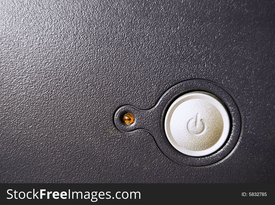 Close-up of power button of PC