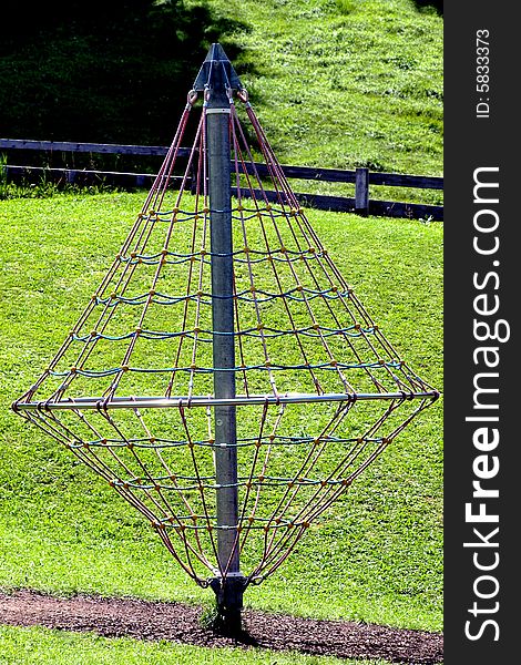 A toy for childrens in a mountain park. A toy for childrens in a mountain park