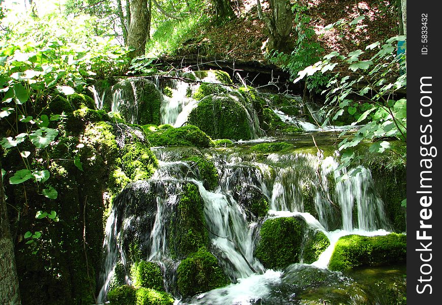 Waterfall at Plitvice national park (Croatia)