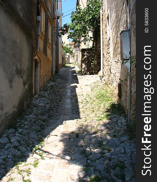 Narrow streets in Omisalj town (Croatia). Narrow streets in Omisalj town (Croatia)