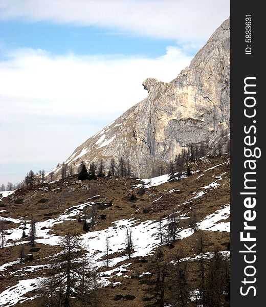 Long and beautiful ski run. Long and beautiful ski run